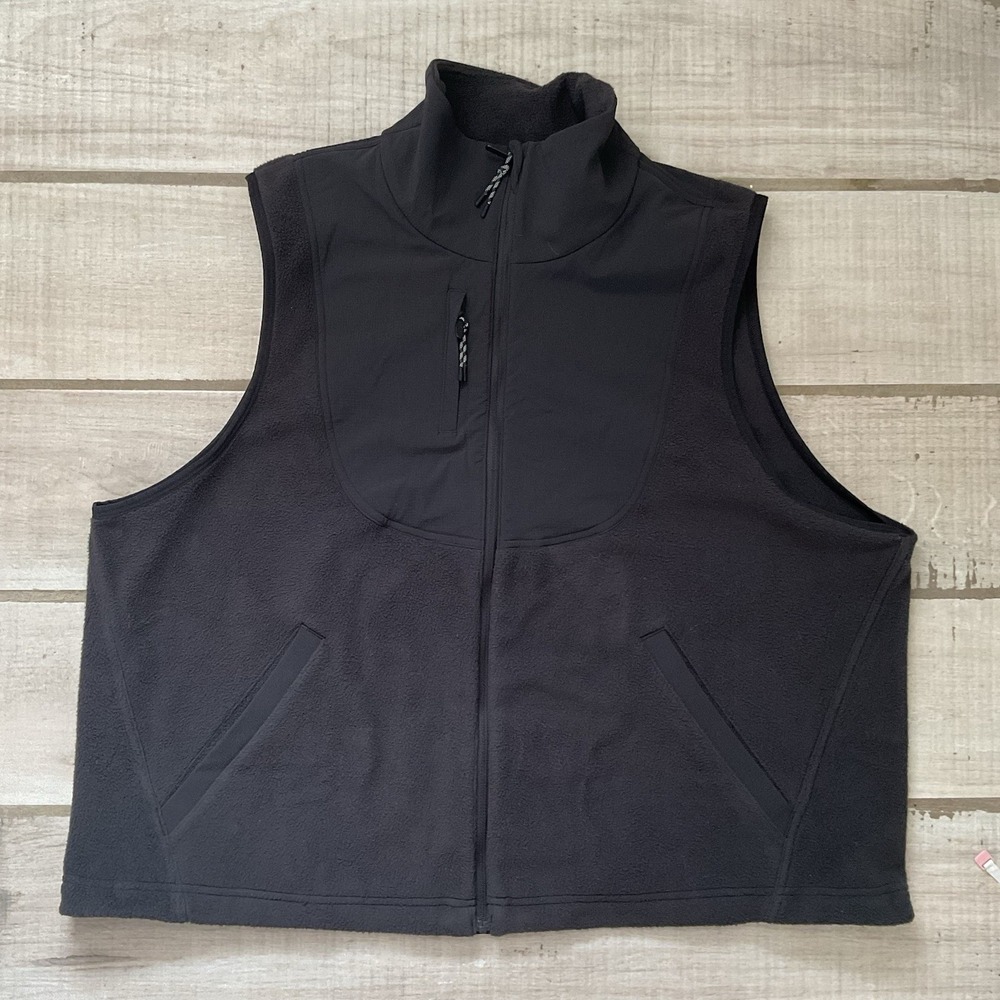 Lululemon Vest Womens 12 Black Fleece Wind‎ Blocking Ripstop Sleeveless Full Zip